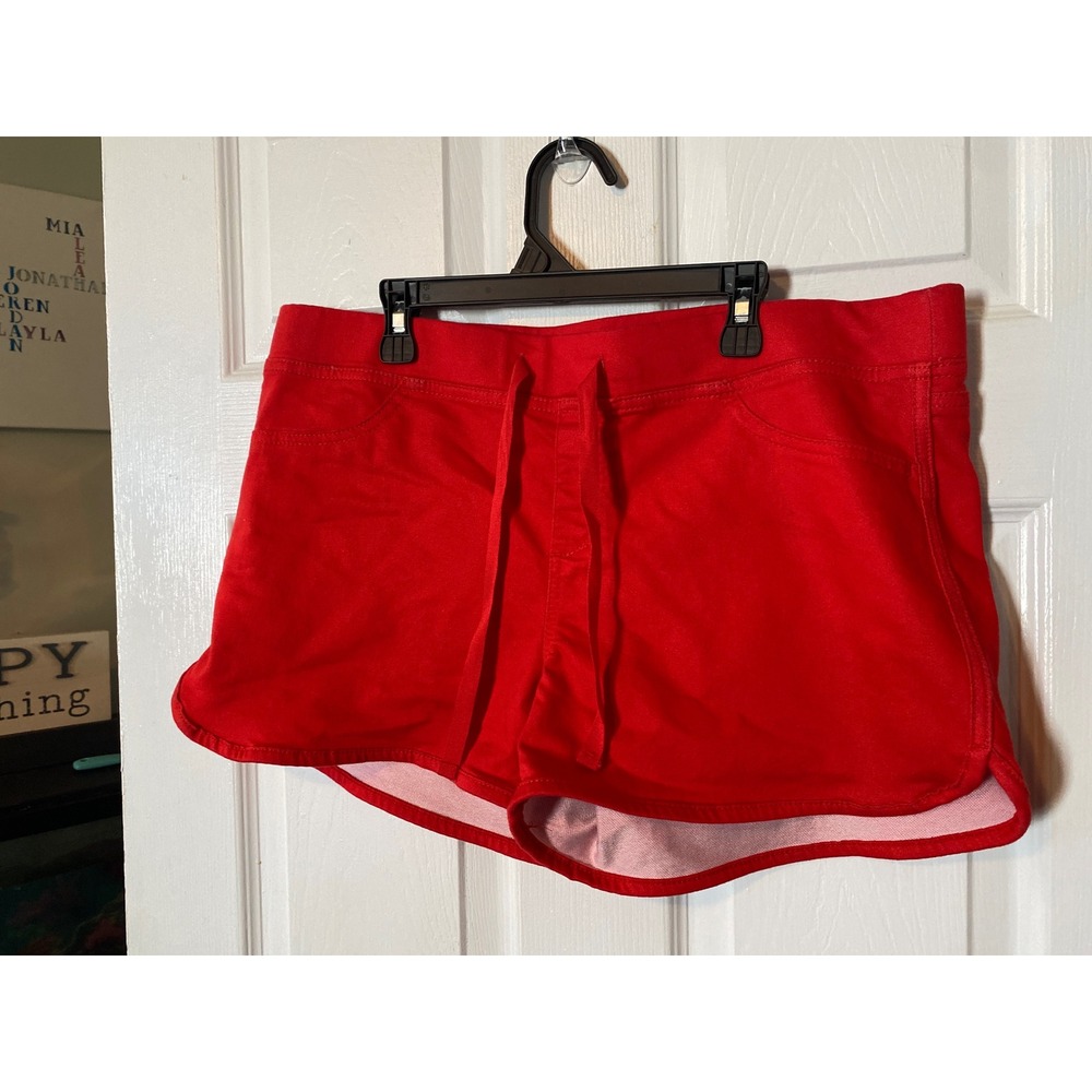 No Boundaries Red Mid Rise Drawstring Dolphin Hem Shorts XL 15-17